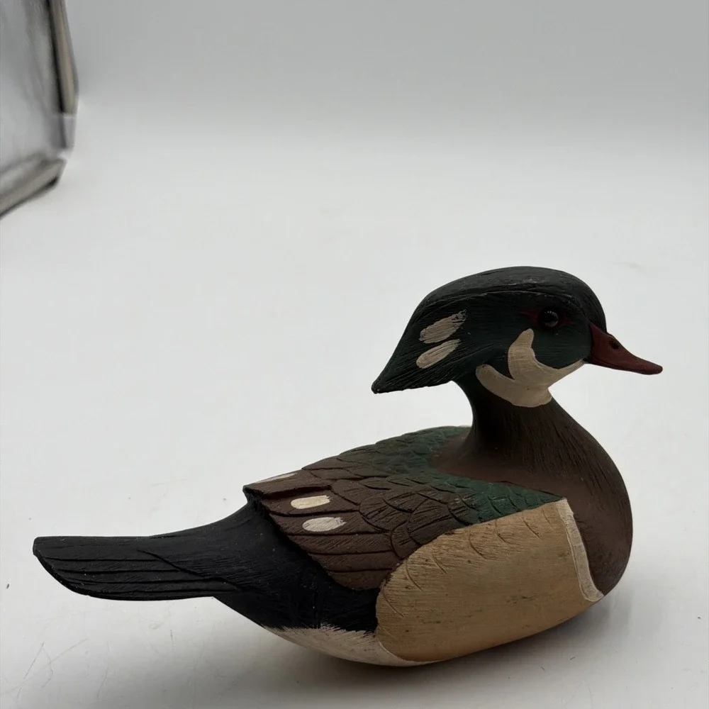 Vintage Craft-Tex American Wildlife Wood Duck Figurine Decoy 1985 Signed